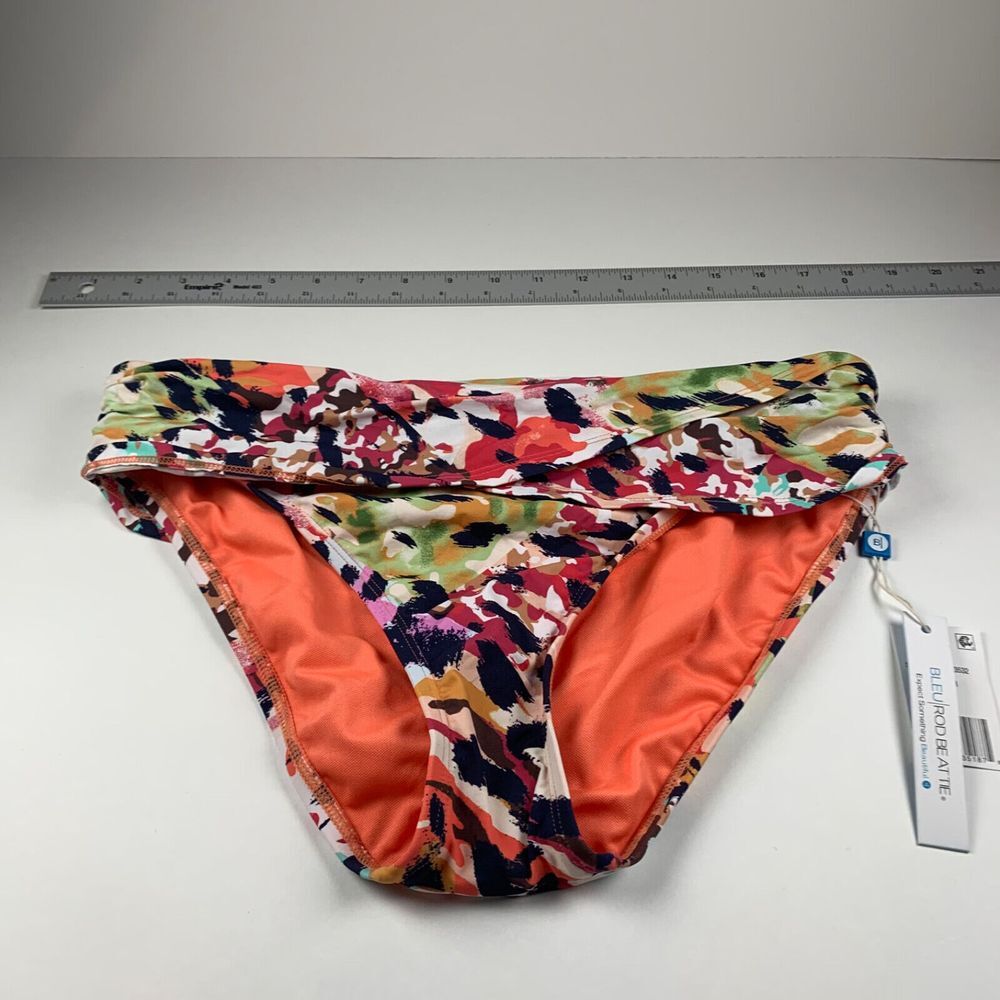 Bleu Rod Beattie Women's Printed Sarong Hipster Swim Bikini Bottom Size 10 NWT